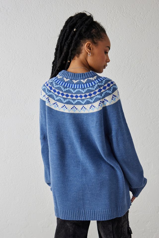 Kickers - Pull en maille jacquard bleu, exclusivité UO  #3