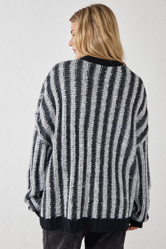 The Ragged Priest - Pull en tricot rayé surdimensonné #3