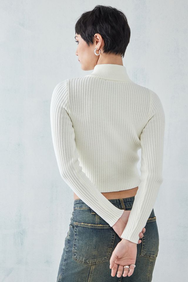 Kickers UO Exclusive White Zip-Up Knit Jumper  #3