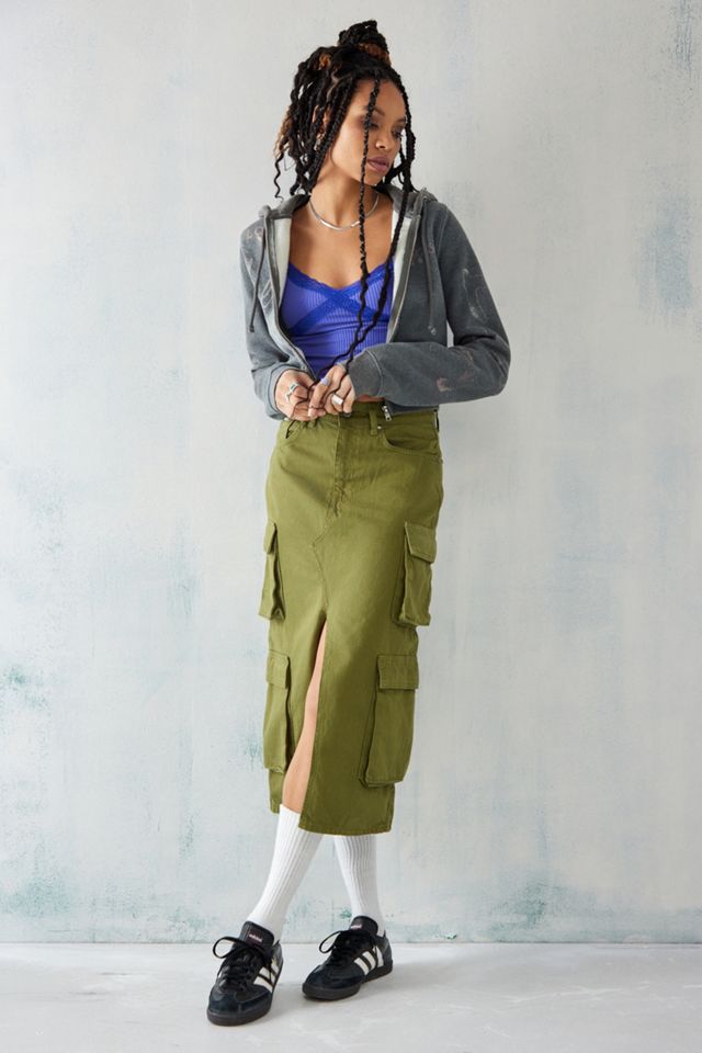 The Ragged Priest - Jupe midi style militaire kaki #2