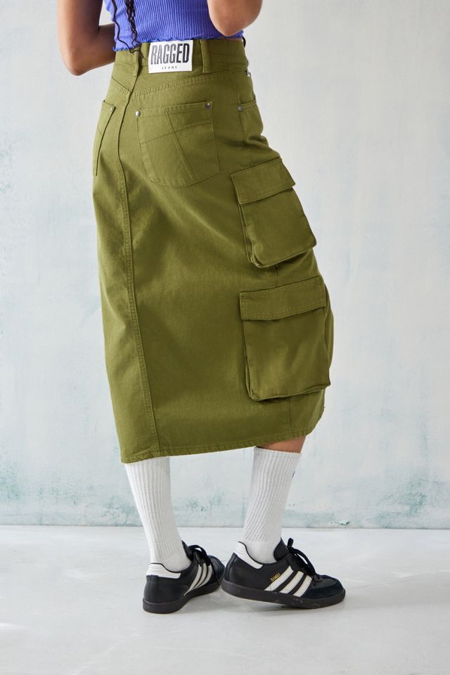 The Ragged Priest - Jupe midi style militaire kaki #3