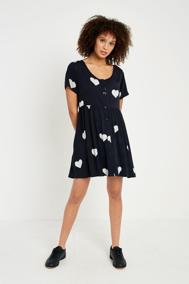 Lazy Oaf Monochrome Heart Spot Vestido #4