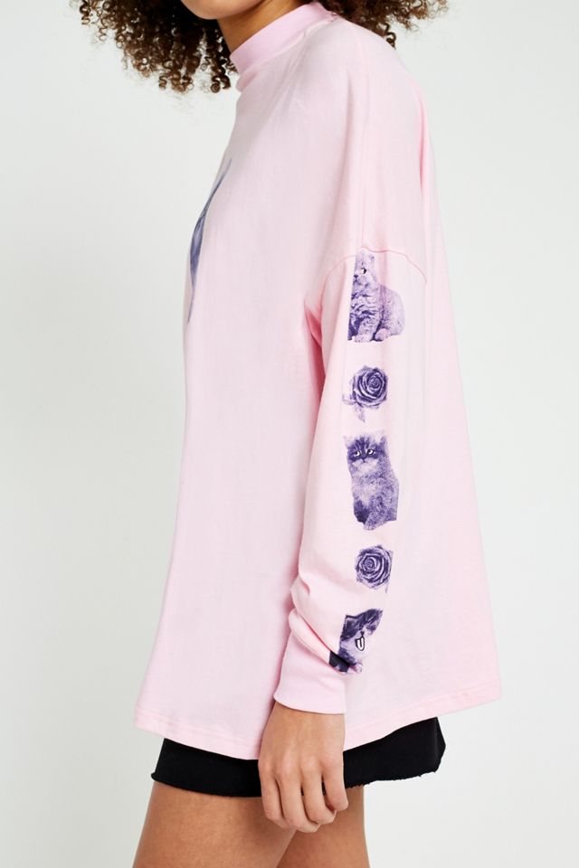 Lazy Oaf Gatto Rosa T-Shirt a maniche lunghe #1