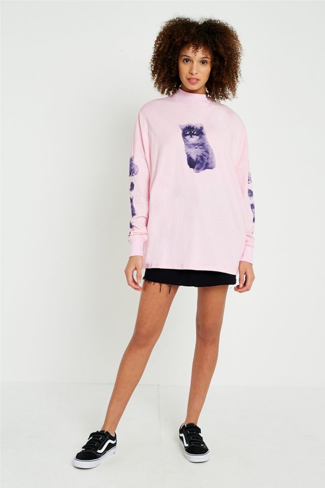 Lazy Oaf Gatto Rosa T-Shirt a maniche lunghe #5