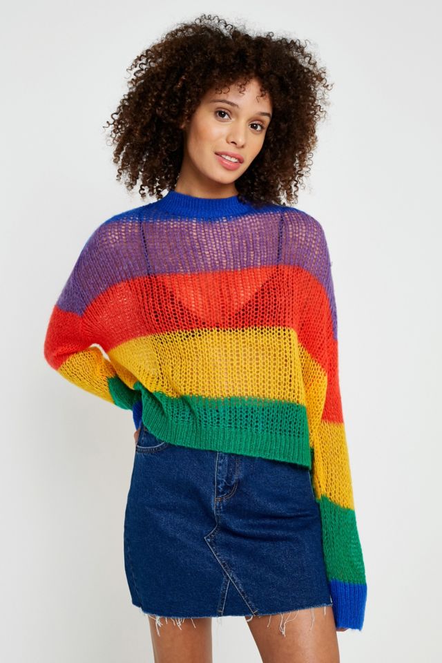 Lazy oaf autumn hot sale rainbow knitted jumper