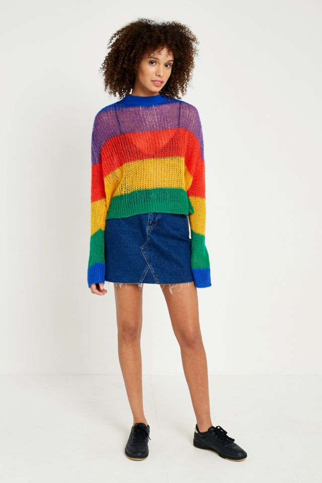 Lazy oaf autumn rainbow knitted clearance jumper