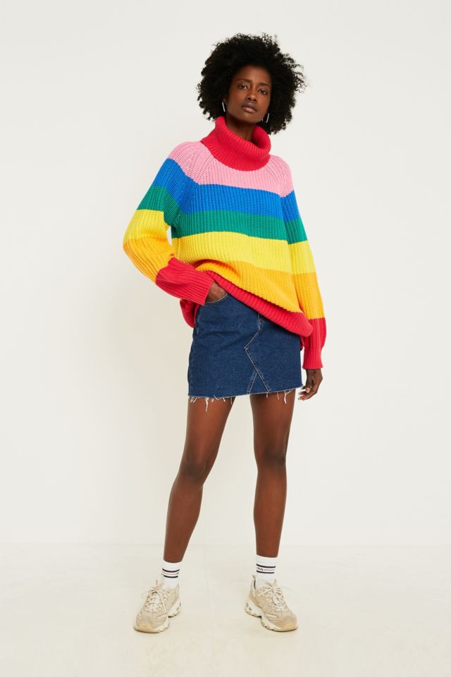 Lazy oaf striped hot sale roll neck jumper