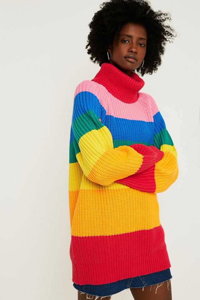 Lazy Oaf Rainbow Stripe Roll Neck Knit Jumper #5