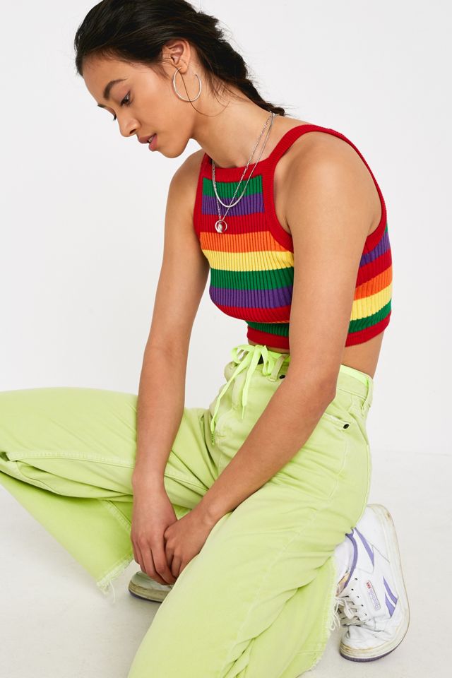 Lazy Oaf Rainbow Knit Crop Vest #3