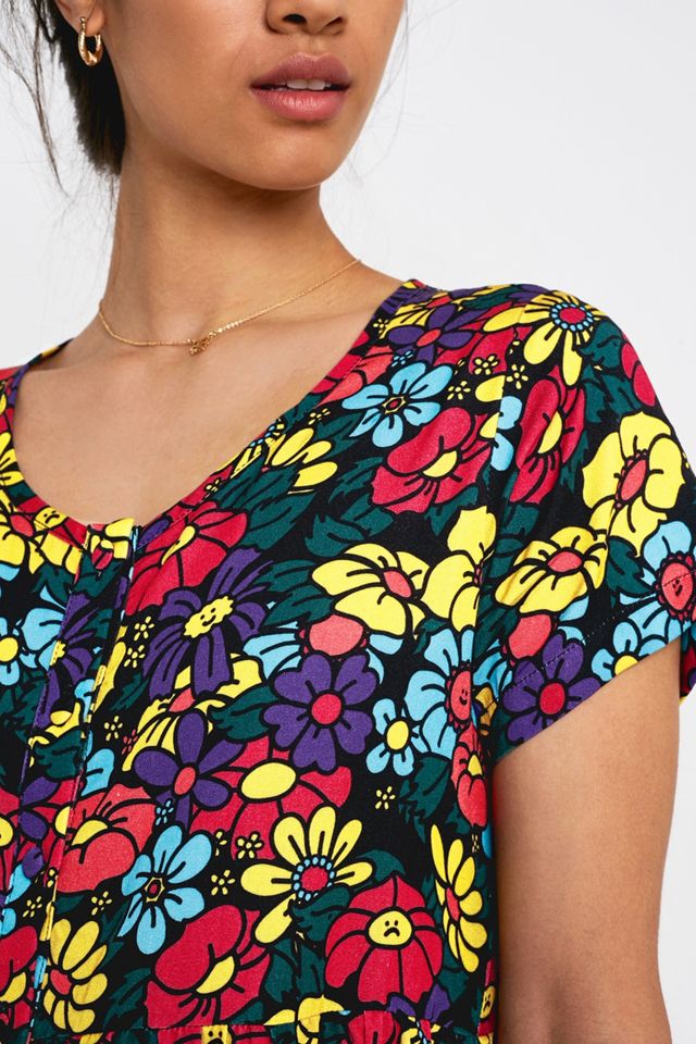 Lazy Oaf - Mini robe boutonnée à fleurs #3