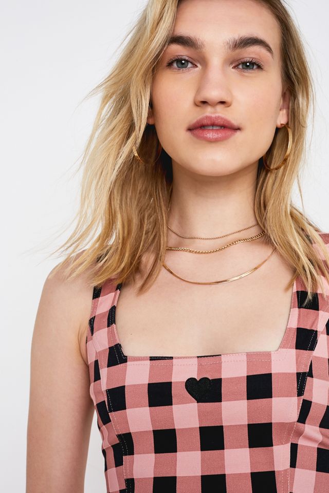 Lazy Oaf Pink Gingham Mini Dress | Urban Outfitters UK