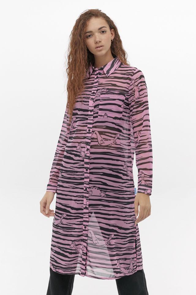 Lazy Oaf X The Flintstones Sheer Shirt Dress #2