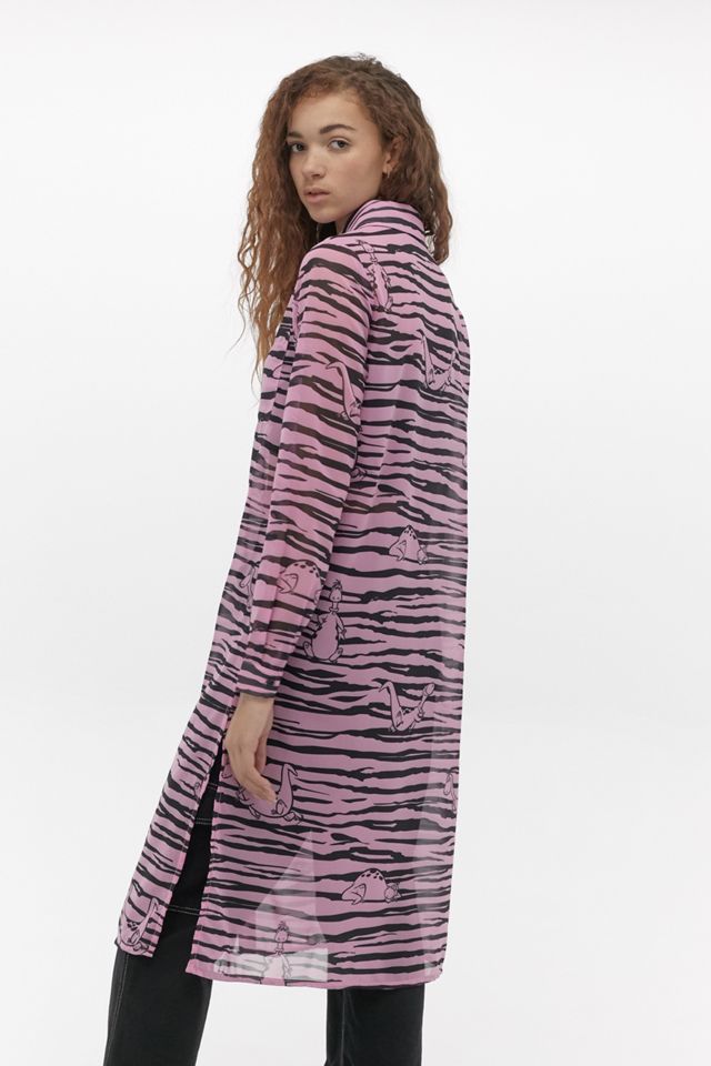 Lazy Oaf X The Flintstones Sheer Shirt Dress #3