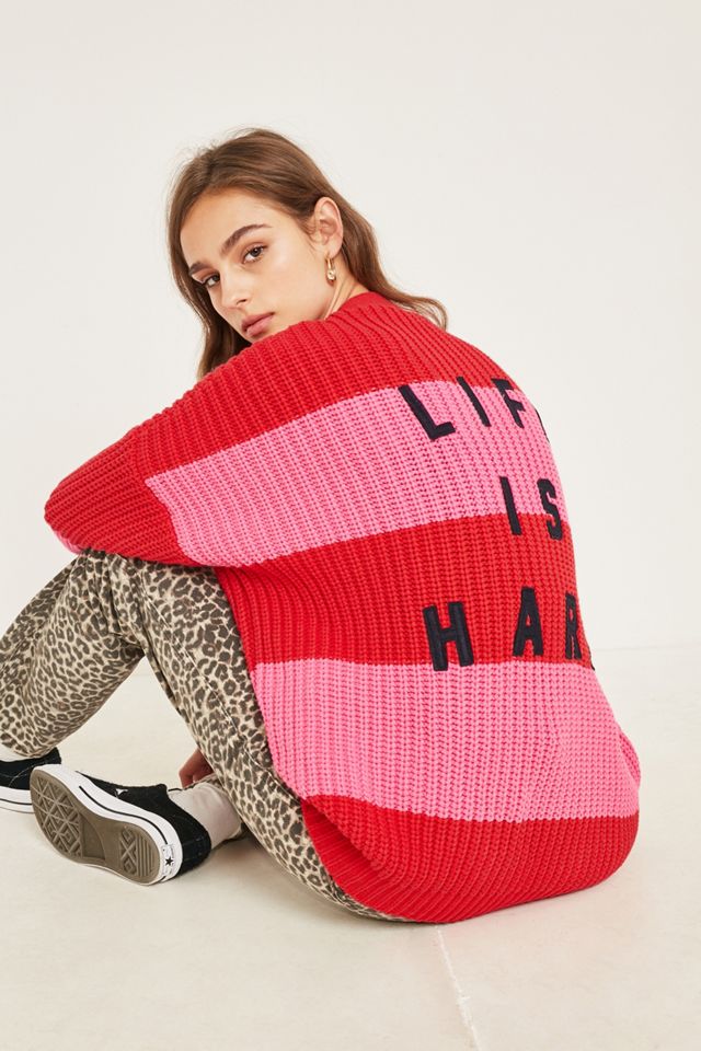 Lazy Oaf - Cardigan Life Is Hard rayé #1