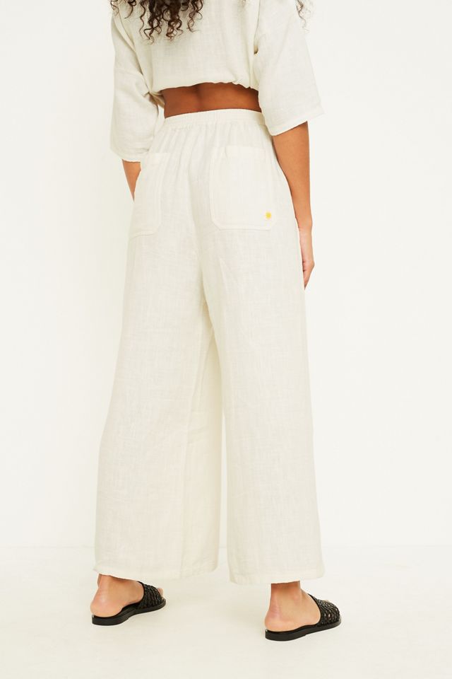 LF Markey - Pantalon large Lachie en chambray ivoire #4
