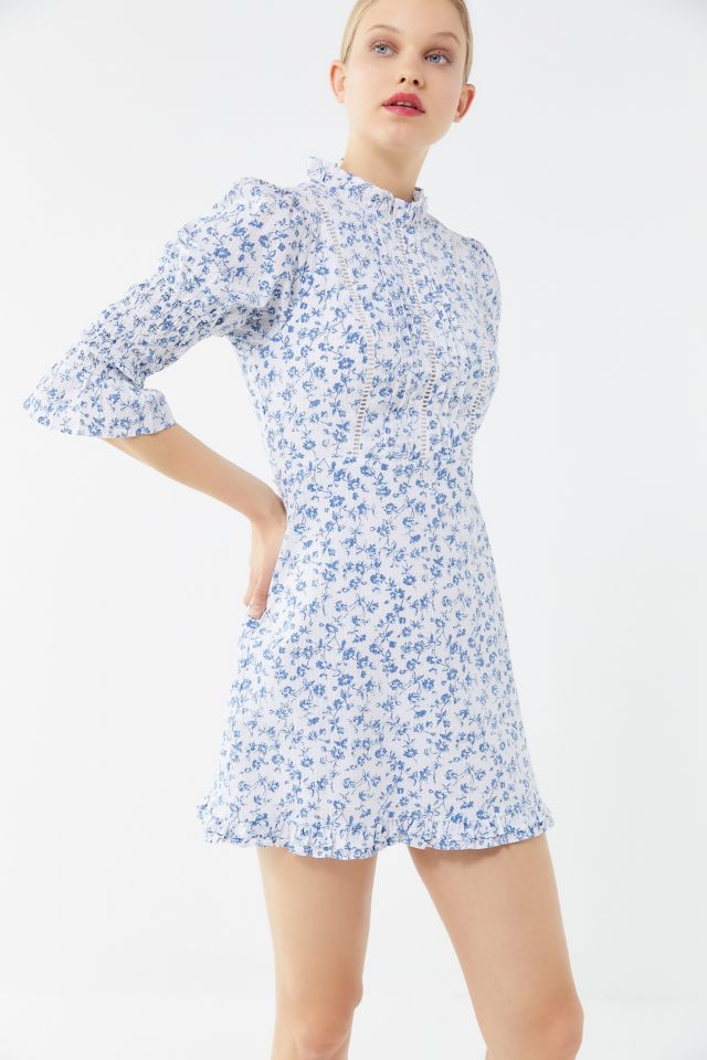 Laura Ashley UO Exclusive Maisy Mock Neck Mini Dress | Urban Outfitters UK