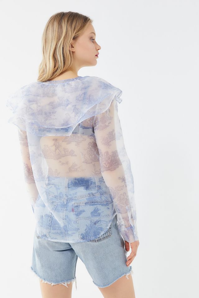 Laura Ashley UO Exclusive Winona Organza Button-Front Blouse #2