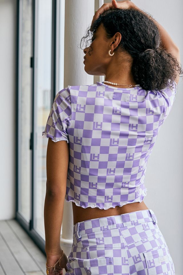 Local Heroes Lilac Vichy Check Baby T-shirt #1