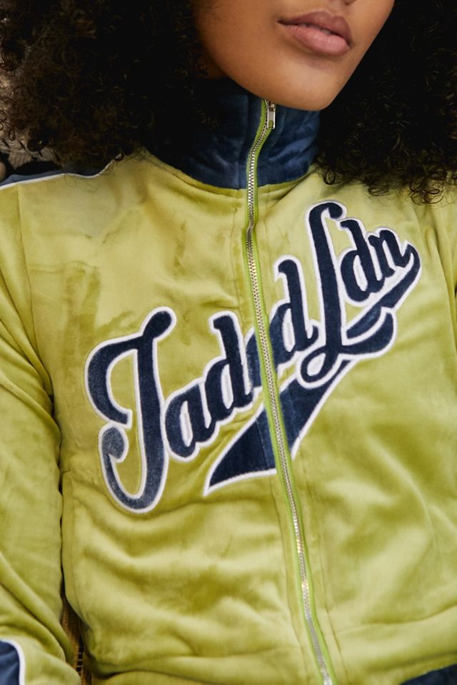 Jaded London Green Zip-Up Velour Jacket #1
