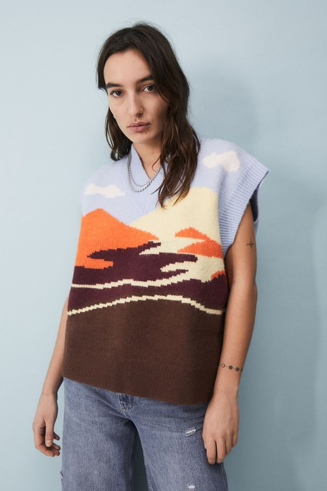 Jaded London Sunset Scene Knitted Vest #2