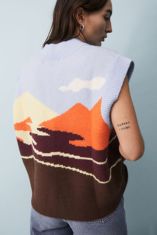 Jaded London Sunset Scene Knitted Vest #3