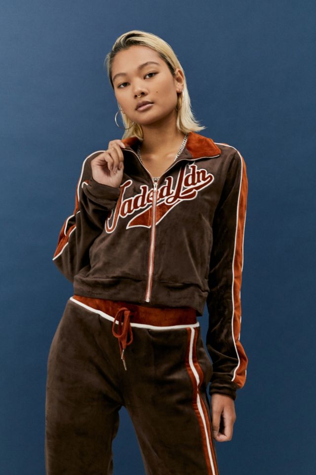 Brown 2024 velour tracksuit