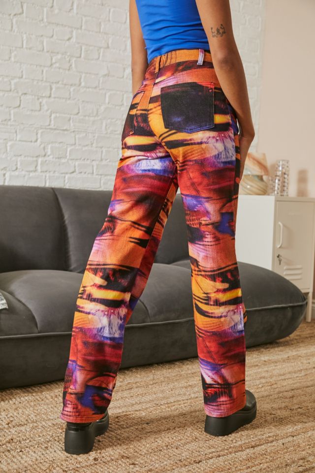 Jaded London Abstract Eyes Print Boyfriend Jeans | Urban Outfitters UK