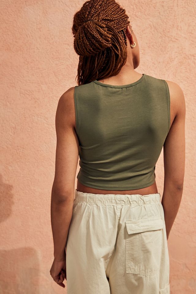 Jaded London Khaki Slash Detail Tank Top | Urban Outfitters UK