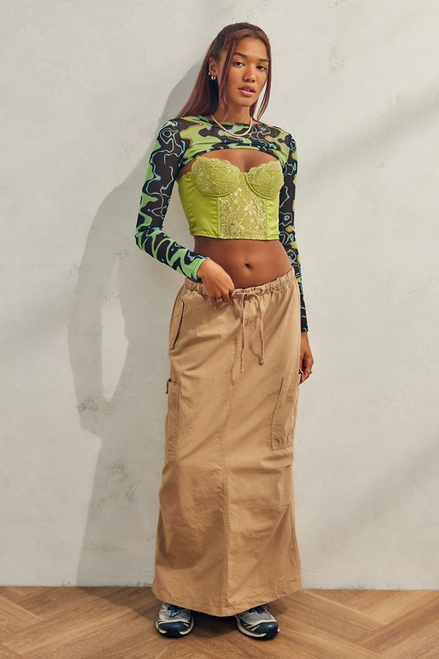 Jaded London - Jupe maxi parachute beige #1