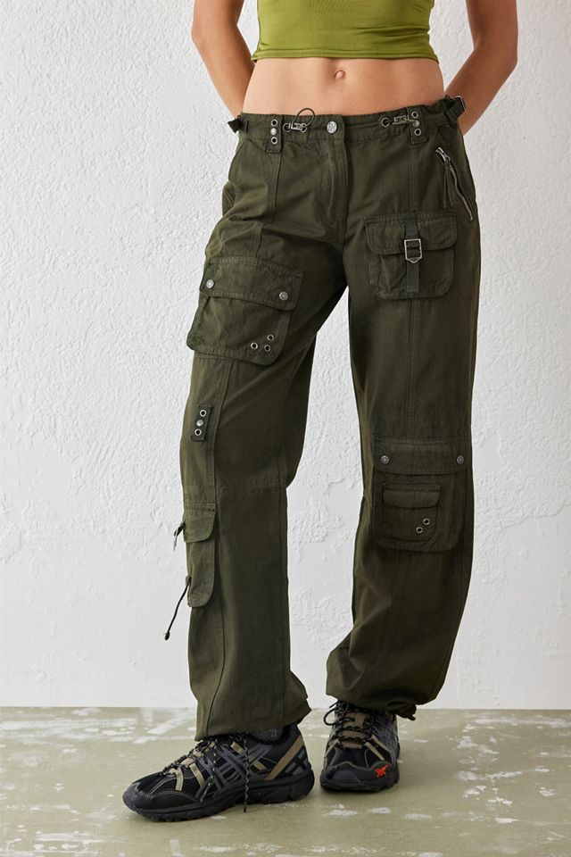 Jaded London Khaki Low-Rise Cargo Pants