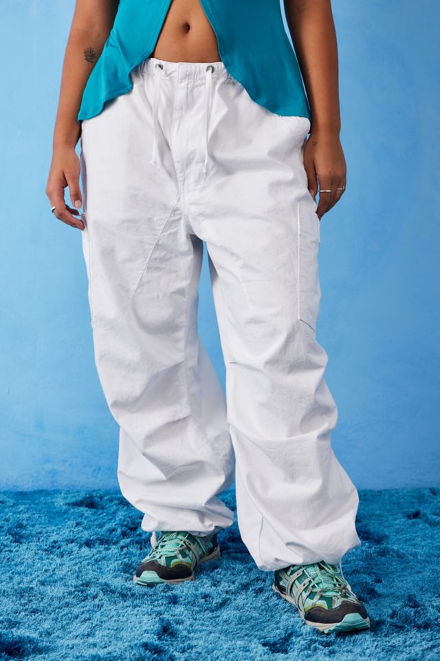 Jaded London White Baggy Cargo Pants