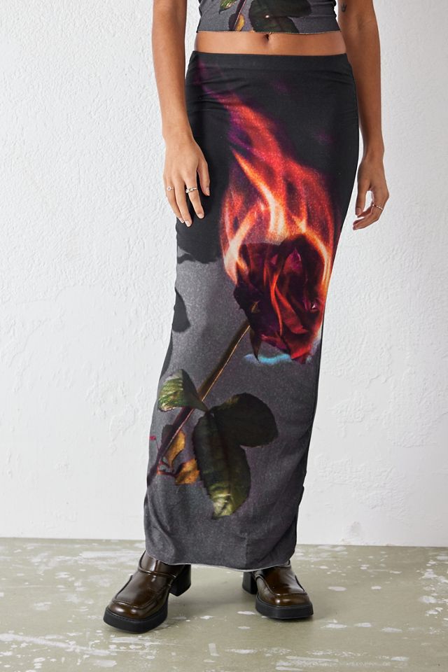 Jaded London Flaming Rose Maxi Skirt | Urban Outfitters UK