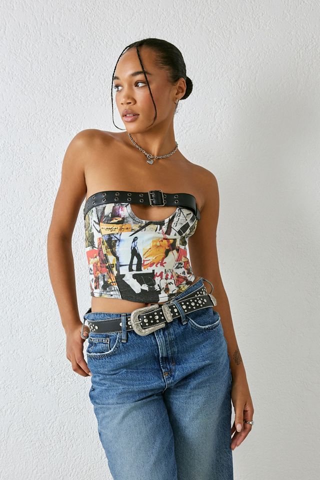 Jaded London Strapless Buckle Corset Top #2