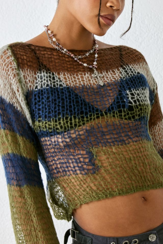 Jaded London Blue Mercer Shredded Knit Jumper #2
