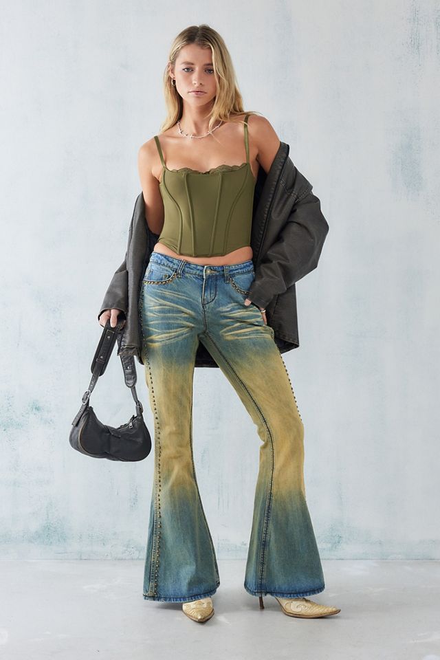 Jeans Jaded London Acampanados Tiro Bajo Lavado Sucio #2