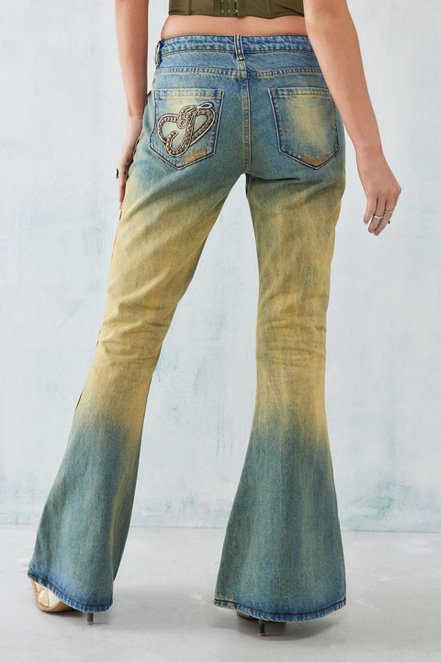 Jeans Jaded London Acampanados Tiro Bajo Lavado Sucio #3