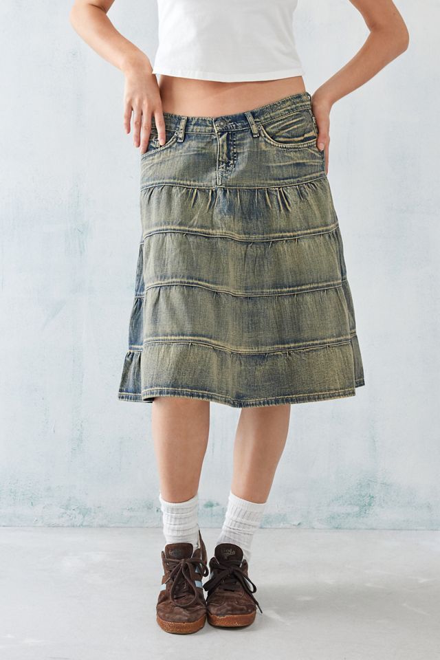 Jaded London Kutki Denim Midi Skirt #1