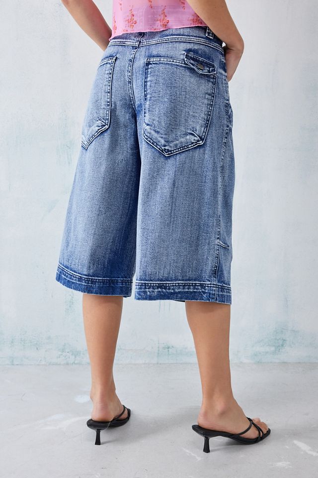 Jaded London Axle Acid Wash Denim Shorts