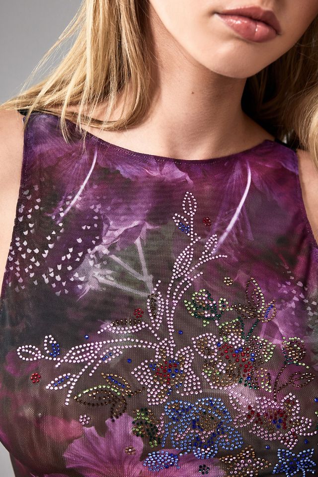 Jaded London Backless Hotfix Mesh Tank Top | Urban Outfitters UK