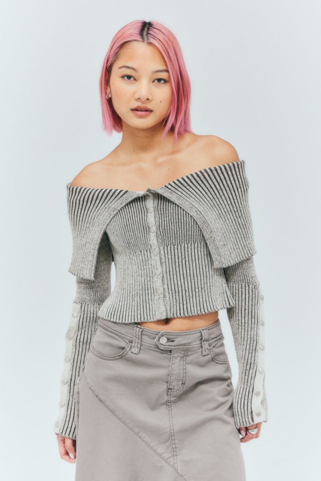 Jaded London Kensu Off-The-Shoulder Knit Top | Urban Outfitters UK