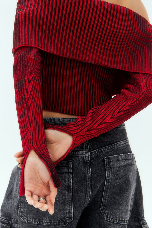 トップス Jaded London Red Scrape Knit Shop Red Scrape Knit | Jaded London | Clothing