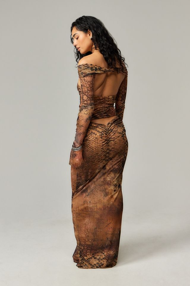 Jaded London Dahna Macrame Mesh Maxi Dress #2