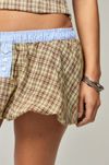 【JADED LONDON】Brown Checked Lulu Puffball Boxer MicroSkirt Shop Brown Checked Lulu Puffball Boxer Micro Skirt | Jaded