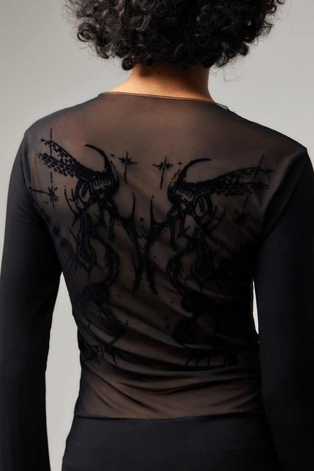 【JADED LONDON】Black Wings Mesh Dress Shop Black Wings Mesh Dress | Jaded London | Clothing