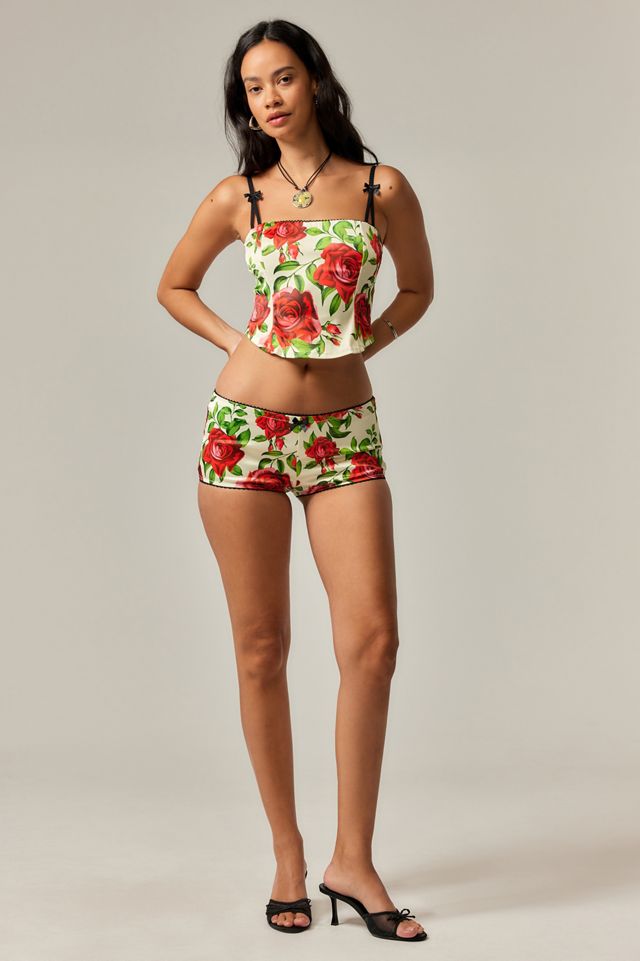 Jaded London Scarlet Satin Micro Shorts #2