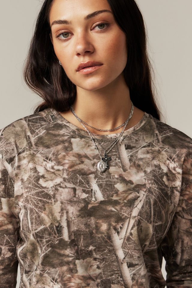 Jaded London Woodland Mesh Long Sleeve Top | Urban Outfitters UK
