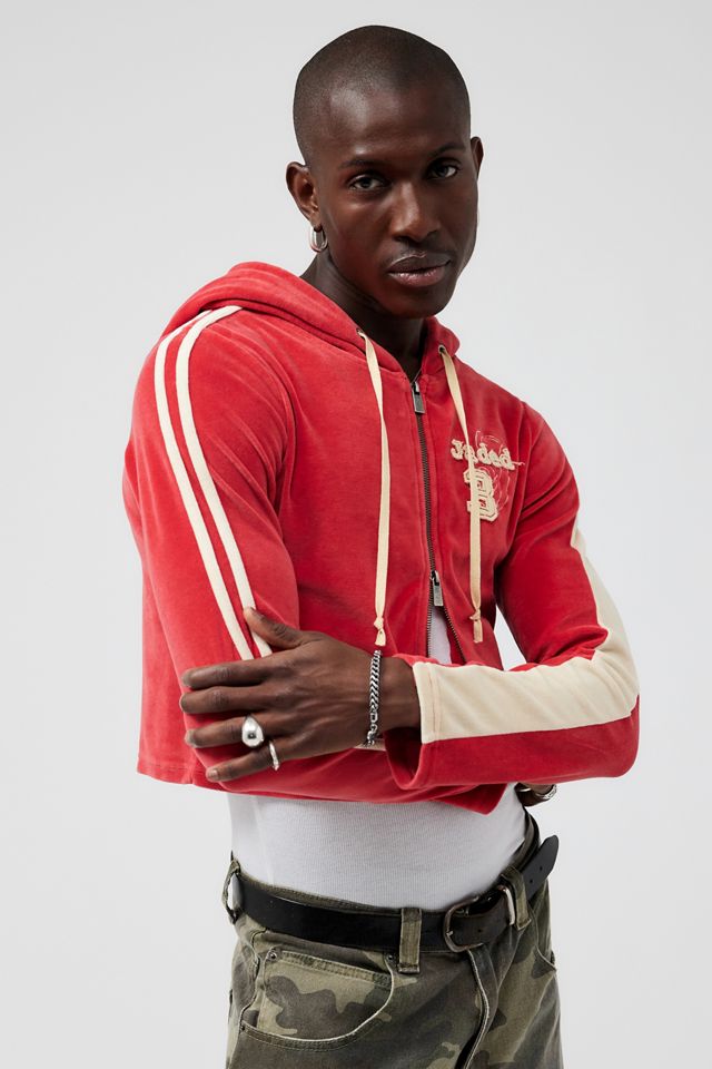 Jaded London Three Velour Fitted Hoodie #4
