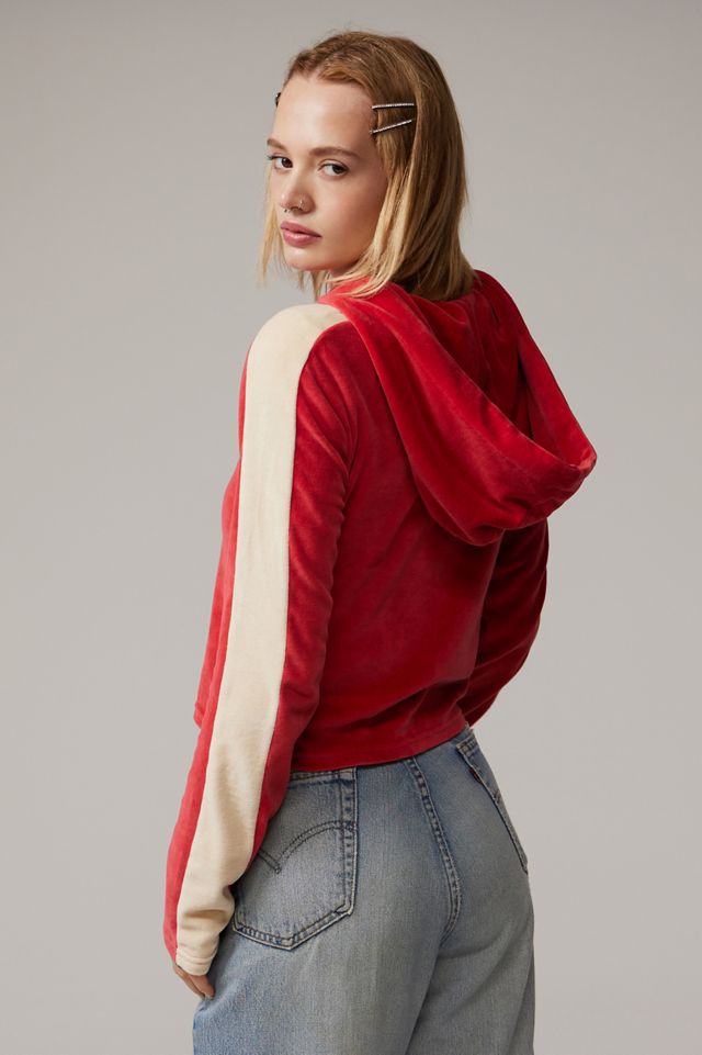 Jaded London Three Velour Fitted Hoodie #3