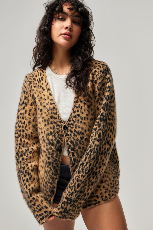 Jaded London Leopard Print Chuck Cardigan | Urban Outfitters UK