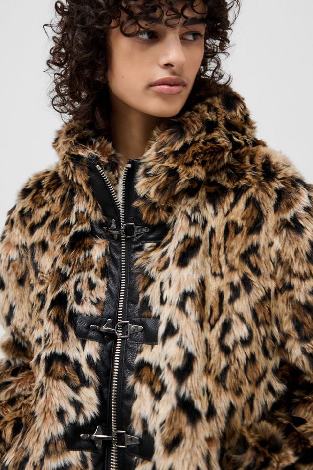 ★JADED LONDON UK★ Leopard Faux Fur Hooded Mendoza Jacket Leopard Faux Fur Hooded Mendoza Jacket | Jaded London